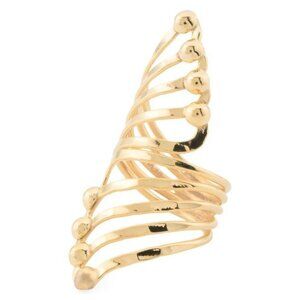 SEED & SAGE Made In Mexico 24kt Gold Plated Studded Splint Ring